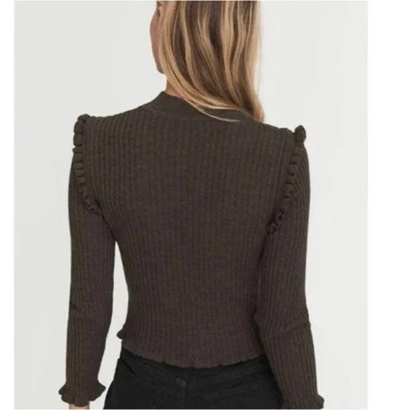 Something Navy Merino Wool Cropped Sara Sweater | Medium - Picture 2 of 11